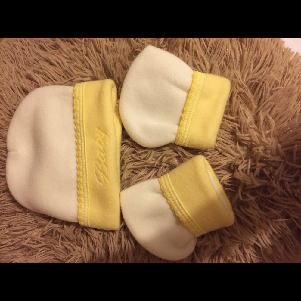 Baby Cap and Mittens.